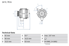 Lichtmaschine Generator für CITROËN FIAT PEUGEOT BERLINGO / FIRST