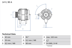 Lichtmaschine Generator für VW CALIFORNIA T4 Camper LT 28-46 II Kasten