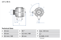 Lichtmaschine Generator für VW CALIFORNIA T4 Camper LT 28-46 II Kasten