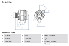 Lichtmaschine Generator für OPEL AGILA ASTRA G Stufenheck Caravan CC CORSA B C