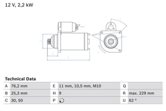 Anlasser Starter für VW TOUAREG VAN