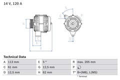 Lichtmaschine Generator für ALFA ROMEO FIAT OPEL 159 Sportwagon BRAVO II CROMA