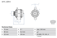 Lichtmaschine Generator für FORD VOLVO C-MAX FOCUS II Turnier Stufenheck