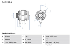 Lichtmaschine Generator für CITROËN FIAT PEUGEOT JUMPER I Pritsche/Fahrgestell