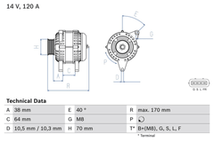 Lichtmaschine Generator für MITSUBISHI L200 / TRITON Pritsche/Fahrgestell