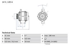 Lichtmaschine Generator für FIAT PEUGEOT 500 C DOBLO Großraumlimousine FIORINO