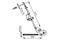 Bremsschlauch Vorderachse links für CITROËN PEUGEOT C5 III Break C6 407 SW Coupe