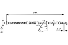 Bremsschlauch Vorderachse rechts für CITROËN PEUGEOT C5 III Break C6 407 Coupe