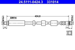 Bremsschlauch Vorderachse für CITROËN PEUGEOT BERLINGO MULTISPACE C4 GRAND