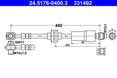 Bremsschlauch Vorderachse für OPEL CHEVROLET AMPERA ASTRA J Caravan GTC