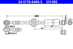 Bremsschlauch Vorderachse für OPEL CHEVROLET AMPERA ASTRA J Caravan GTC