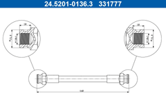 Bremsschlauch Hinterachse für SEAT VW CORDOBA Vario IBIZA II CORRADO GOLF III