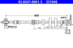 Bremsschlauch Vorderachse für AUDI SKODA VW CUPRA Q4 Sportback SUV ENYAQ iV