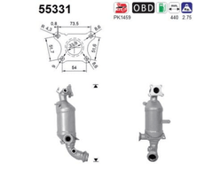 Katalysator für FIAT LANCIA 500 C PANDA YPSILON