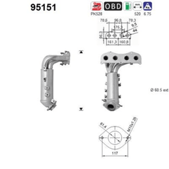Katalysator vorne für TOYOTA PREVIA III RAV 4