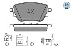 Bremsbelagsatz Scheibenbremse Hinterachse für MERCEDES-BENZ A-KLASSE Stufenheck