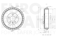 Bremstrommel Hinterachse für AUDI SEAT SKODA VW A1 Allstreet City Carver