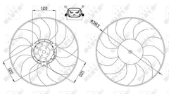 Lüfter Motorkühlung für RENAULT CLIO II MEGANE I Classic Grandtour THALIA