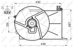 Lüfter Motorkühlung für OPEL CORSA B Caravan COMBO Kasten/Großraumlimousine