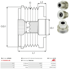 Lichtmaschine Generatorfreilauf für TOYOTA