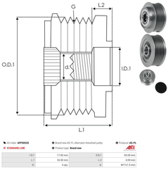 Lichtmaschine Generatorfreilauf für MITSUBISHI