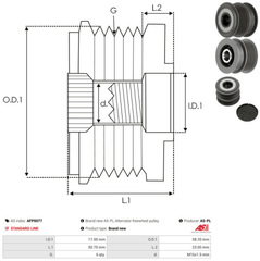 Lichtmaschine Generatorfreilauf für FORD