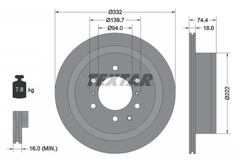 2x Bremsscheibe Hinterachse für MITSUBISHI PAJERO IV Van