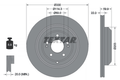 2x Bremsscheibe Hinterachse für KIA GENESIS STINGER Hatchback Van G70 Shooting