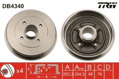 2x Bremstrommel Hinterachse für NISSAN MICRA III C+C NOTE