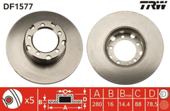 2x Bremsscheibe Vorderachse für MERCEDES-BENZ T1 Bus Kasten