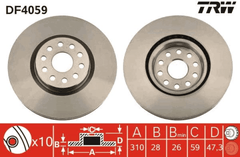 2x Bremsscheibe Vorderachse für ALFA ROMEO LANCIA 166 KAPPA Coupe SW