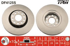 2x Bremsscheibe Vorderachse für AUDI 100 C4 Avant Stufenheck A6 A8 D2