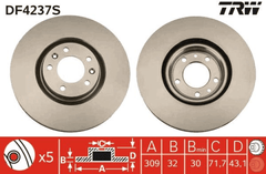 2x Bremsscheibe Vorderachse für PEUGEOT 607