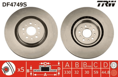 2x Bremsscheibe Vorderachse für ALFA ROMEO 147 156 GT