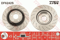 2x Bremsscheibe Vorderachse für MERCEDES-BENZ E-KLASSE T-Model S-KLASSE Coupe SL