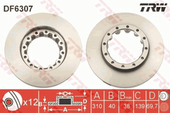 2x Bremsscheibe Hinterachse für MITSUBISHI Canter