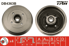 2x Bremstrommel Hinterachse für RENAULT CLIO III Kasten/Schrägheck Grandtour