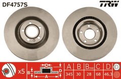 2x Bremsscheibe Vorderachse für AUDI A4 B6 Avant Cabriolet B7