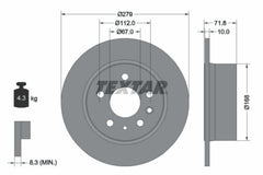 2x Bremsscheibe Hinterachse für MERCEDES-BENZ S-KLASSE 123 Stufenheck SL Coupe