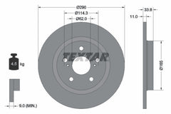 2x Bremsscheibe Hinterachse für TOYOTA AVENSIS Kombi Stufenheck
