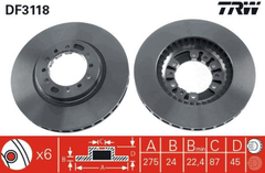 2x Bremsscheibe Vorderachse für MITSUBISHI GALLOPER PAJERO II Canvas Top III