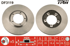 2x Bremsscheibe Vorderachse für HYUNDAI GRACE Kasten H100 Pritsche/Fahrgestell