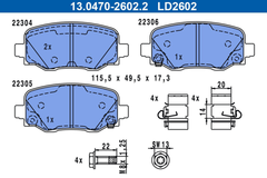 Bremsbelagsatz Scheibenbremse Hinterachse für ALFA ROMEO FIAT JEEP TONALE 500X