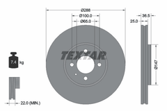 2x Bremsscheibe Vorderachse für VW UP!