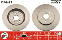2x Bremsscheibe Vorderachse für LEXUS RX
