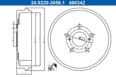 2x Bremstrommel Hinterachse für TOYOTA YARIS