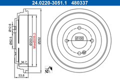 2x Bremstrommel Hinterachse für HYUNDAI KIA ACCENT IV Stufenheck V SOLARIS