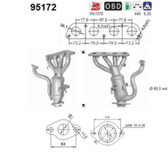 Katalysator vorne für TOYOTA C-HR COROLLA Stufenheck Schrägheck Kombi PRIUS