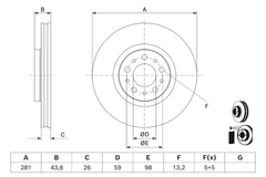 2x Bremsscheibe Vorderachse für FIAT TIPO Schrägheck Kombi