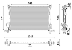 Kühler Motorkühlung für RENAULT TRAFIC III Kasten Pritsche/Fahrgestell Bus